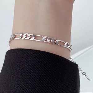 Sterling Silver 925 Plated Figaro Chain Bracelet